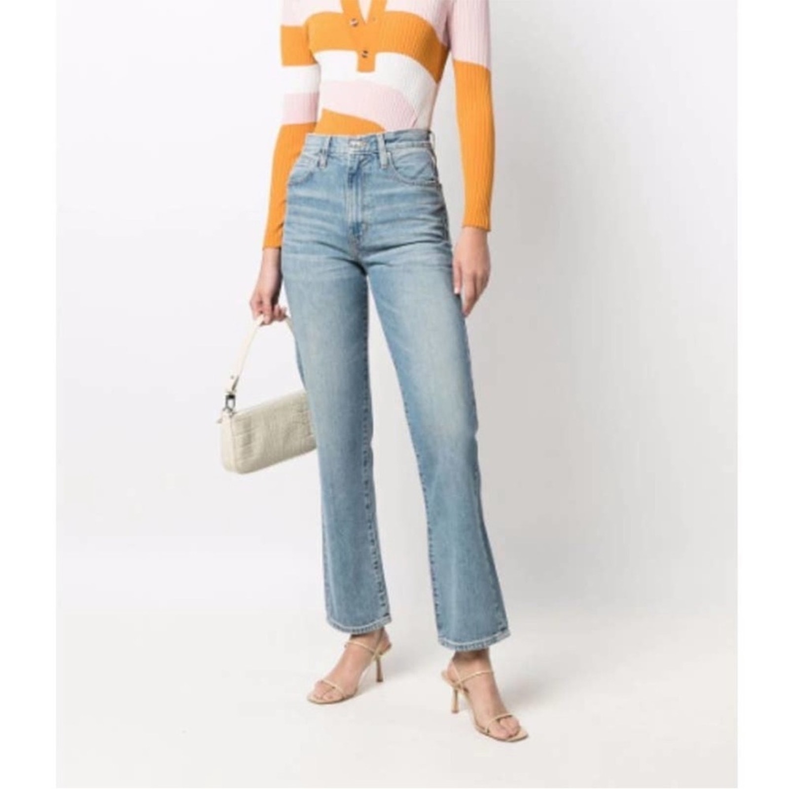 Slvrlake London Light Blue Crosby High-Waisted Straight Leg Jeans New 30